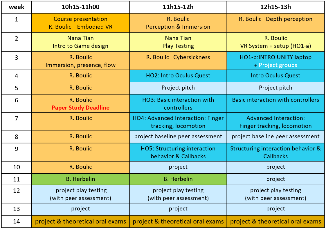 revised schedule